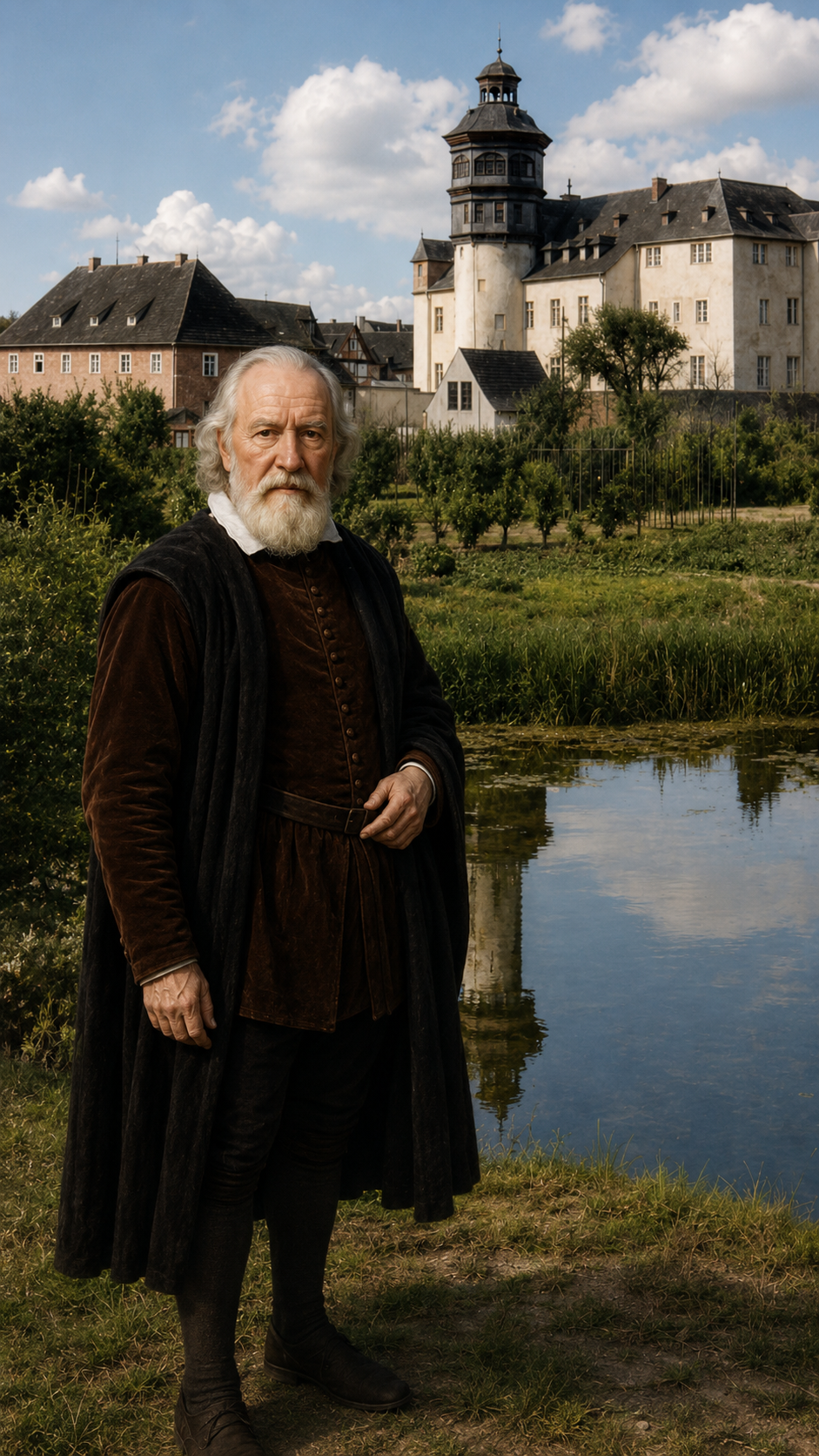 Hans Jacob von Ettlingen vor dem Schloss Ziegenhain