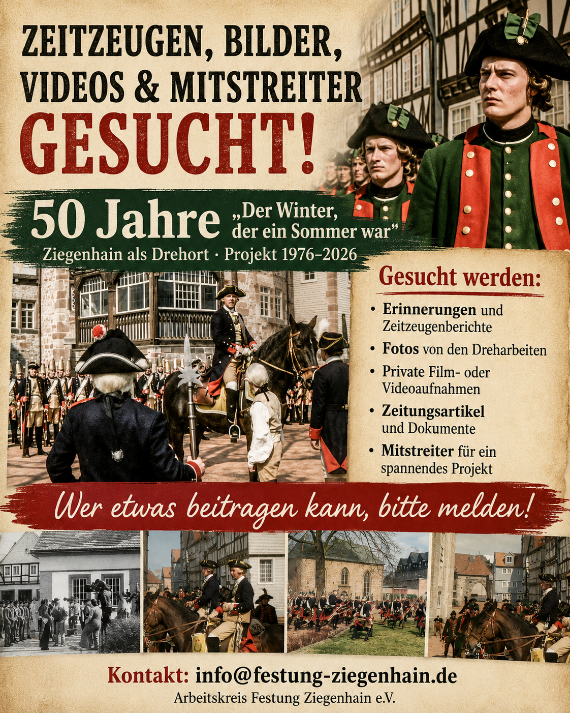 Aufruf: Zeitzeugen, Bilder, Videos und Mitstreiter für das Projekt gesucht