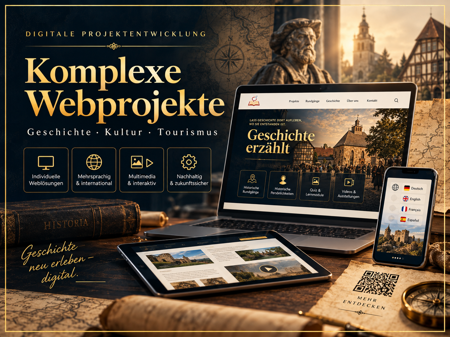 Komplexe Webprojekte für Geschichte, Kultur und Tourismus